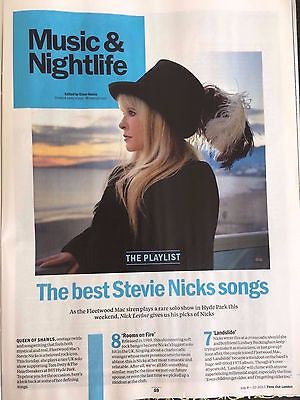 STEVIE NICKS - FLEETWOOD MAC Time Out London UK magazine July 4 2017
