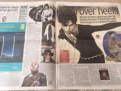 Purple Rain - Prince - One Year On UK Daily Mirror 21st April 2017