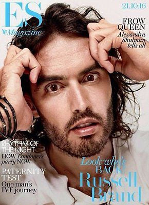 (UK) ES MAGAZINE OCTOBER 2016 RUSSELL BRAND PHOTO COVER INTERVIEW