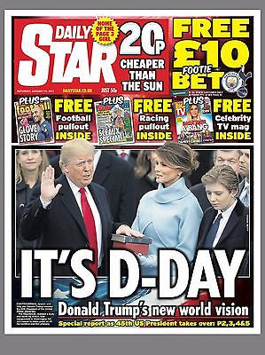 UK Daily Star Newspaper 21st January 2017 - President Donald Trump Inauguration