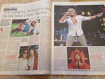 The Who ROGER DALTREY Photo Cover Interview UK Times Supplement June 2016