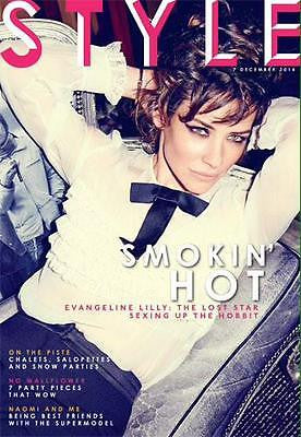 The Hobbit EVANGELINE LILLY PHOTO INTERVIEW DECEMBER 2014 NAOMI CAMPBELL