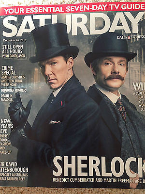 Sherlock BENEDICT CUMBERBATCH martin freeman PHOTO COVER SATURDAY MAGAZINE 2015