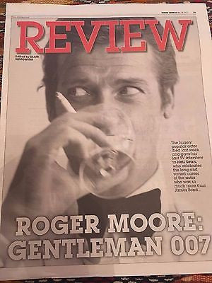 James Bond - Sir Roger Moore 28 May 2017 Tribute Photo Cover Uk Express Review