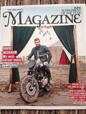(UK) TIMES MAGAZINE SEPTEMBER 5 2015 DAVID BECKHAM PHOTO COVER INTERVIEW