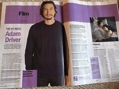 Paterson ADAM DRIVER Photo UK Time Out Interview November 2016 NEW