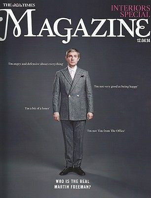 Sherlock MARTIN FREEMAN Photo Cover interview TIMES MAGAZINE April 2014