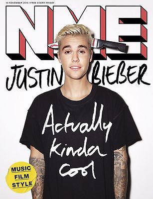 JUSTIN BIEBER WORLD EXCLUSIVE UK NME MAGAZINE NOVEMBER 2015 NEW ISSUE