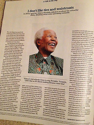 SUNDAY TIMES magazine 2013 Nelson Mandela Kate Middleton Royal Baby Paul Walker