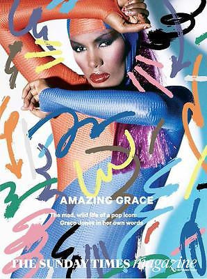(UK) SUNDAY TIMES MAGAZINE SEPTEMBER 2015 GRACE JONES PHOTO COVER INTERVIEW