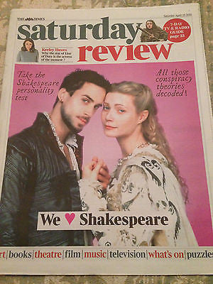 TIMES SATURDAY REVIEW APRIL 2016 JOSEPH FIENNES KEELEY HAWES WILLIAM SHAKESPEARE