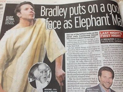 BRADLEY COOPER IN ELEPHANT MAN UK FIRST NIGHT PHOTOS JUNE 2015