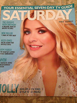 Saturday Magazine Apr 2016 Holly Willoughby Caroline Catz Kym Marsh Barry Cryer