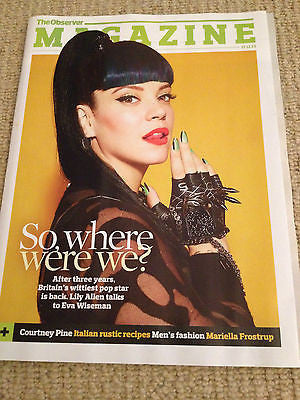 UK Lily Allen OBSERVER Magazine Cover Clippings Promo Interview Courtney Pine