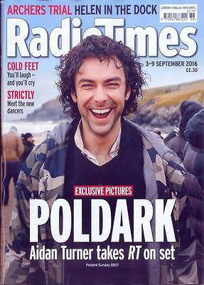 Poldark AIDAN TURNER Photo Cover Interview Radio Times UK magazine Sept 3 2016