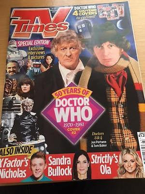 DR WHO AT 50 - Jon Pertwee & Tom Baker Cover TV Times UK magazine November 2013