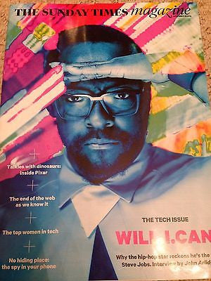 (UK) SUNDAY TIMES MAGAZINE NOVEMBER 2015 WILL.I.AM PHOTO COVER INTERVIEW