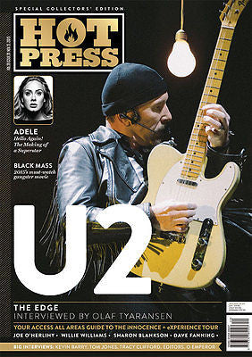 Songs of Innocence U2 EDGE PHOTO COVER interview HOT PRESS MAGAZINE NOV 2015