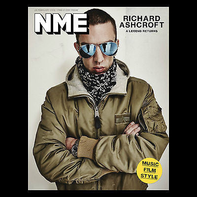 The Verve RICHARD ASHCROFT Photo Cover interview UK NME MAGAZINE FEBRUARY 2016