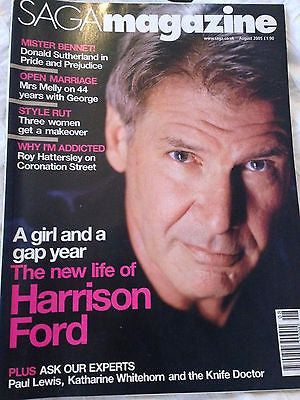 SAGA magazine 2005 HARRISON FORD PHOTO INTERVIEW GEORGE MELLY DONALD SUTHERLAND