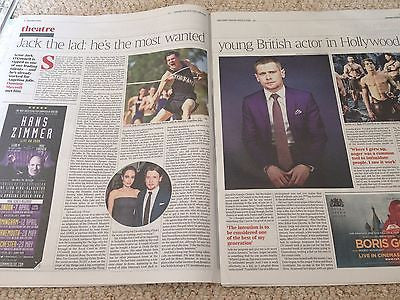 JACK O'CONNELL Brit Hunk PHOTO INTERVIEW UK TIMES REVIEW MARCH 2016