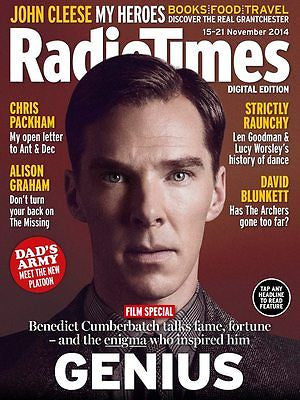 Sherlock BENEDICT CUMBERBATCH PHOTO COVER RADIO TIMES MAGAZINE NOVEMBER 2014
