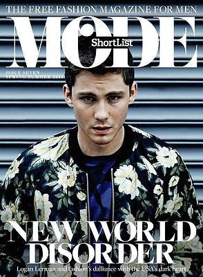 LOGAN LERMAN Photo Cover SHORTLIST MODE MAGAZINE SPRING 2014 DONATELLA VERSACE
