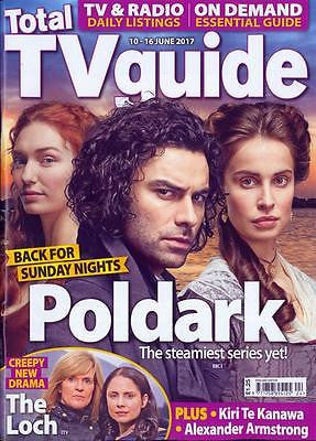 Poldark AIDAN TURNER Photo Cover Interview Total TV Guide UK magazine June 2017