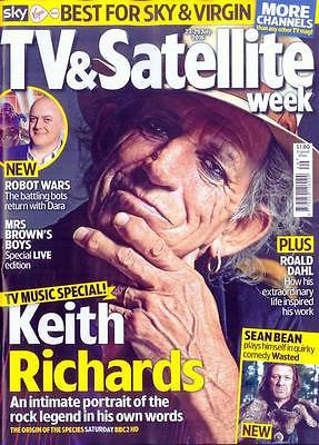 UK TV & Satellite Magazine July 2016 Rolling Stones KEITH RICHARDS Photo Cover