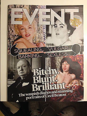 MARILYN MONROE PHOTO COVER UK EVENT MAGAZINE AUG 2014 MICK JAGGER CECIL BEATON