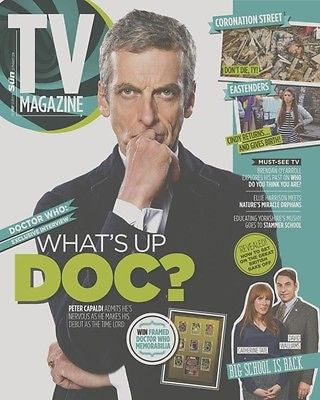 Doctor Who PETER CAPALDI PHOTO COVER INTERVIEW TV  MAGAZINE AUGUST 2014