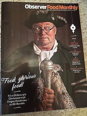 FERGUS HENDERSON PHOTO COVER OBSERVER FOOD MAGAZINE DECEMBER 2016 NEW