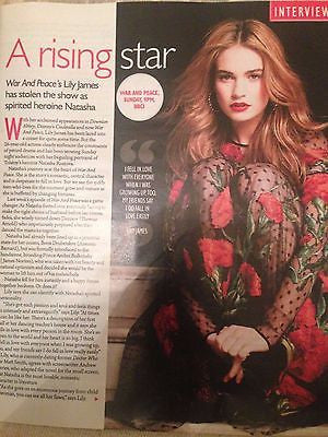 War & Peace LILY JAMES Photo Cover interview UK SATURDAY MAGAZINE JANUARY 2016