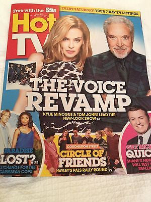 UK Hot TV Magazine Kylie Minogue Tom Jones THE VOICE Promo Cover Clippings