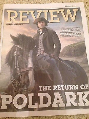 (UK) EXPRESS REVIEW AUGUST 2016 AIDAN TURNER Poldark PHOTO COVER SPECIAL