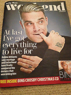 UK Robbie Williams (Take That) WEEKEND Magazine Cover Clippings Promo Interview