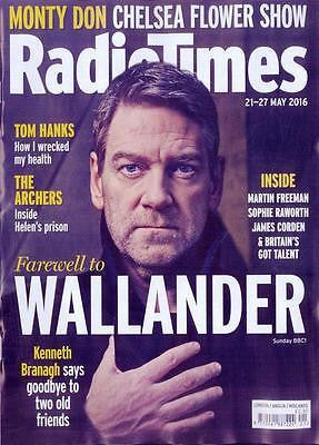 KENNETH BRANAGH - WALLANDER Radio Times UK magazine 21 May 2016 Martin Freeman