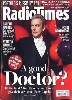 Dr Who PETER CAPALDI PHOTO COVER INTERVIEW RADIO TIMES MAGAZINE NOVEMBER 1 2014