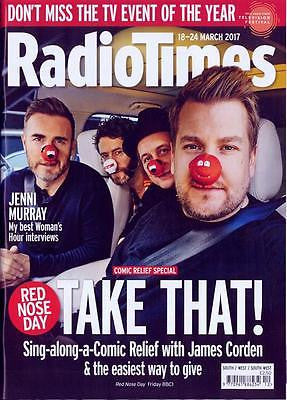 RADIO TIMES magazine 18 March 2017 Take That Gary Barlow Luke Evans Emma Watson