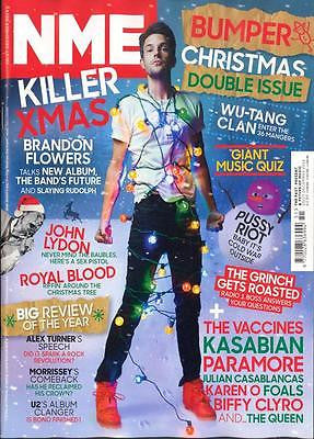 NME MAGAZINE DECEMBER 2014 BRANDON FLOWERS THE KILLERS PHOTO INTERVIEW BONO U2