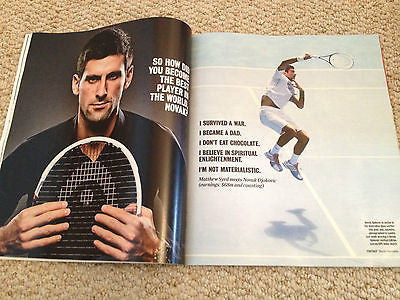 NOVAK DJOKOVIC NEW HOT SHIRTLESS PHOTO UK COVER TIMES MAGAZINE NOVEMBER 2014