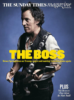 BRUCE SPRINGSTEEN Photo Cover Interview Sunday Times Magazine September 2016 NEW