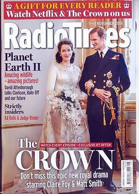 RADIO TIMES magazine Nov 5th 2016 Claire Foy Matt Smith The Crown Jeremy Northam