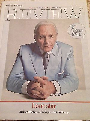 (UK) TELEGRAPH REVIEW OCT 2015 ANTHONY HOPKINS PHOTO COVER INTERVIEW - ANE BRUN