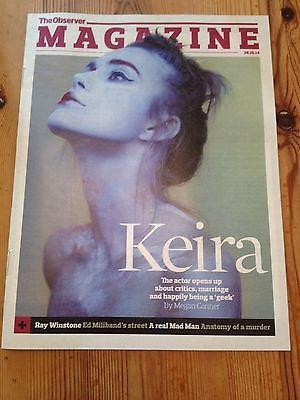 KEIRA KNIGHTLEY Photo Cover interview OBSERVER MAGAZINE NOV 2014 JEAN SHRIMPTON