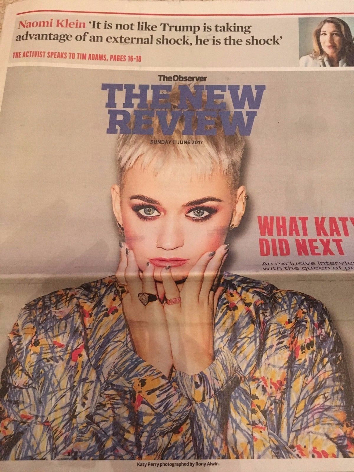 Witless KATY PERRY Photo Cover interview UK Observer Review June 2017