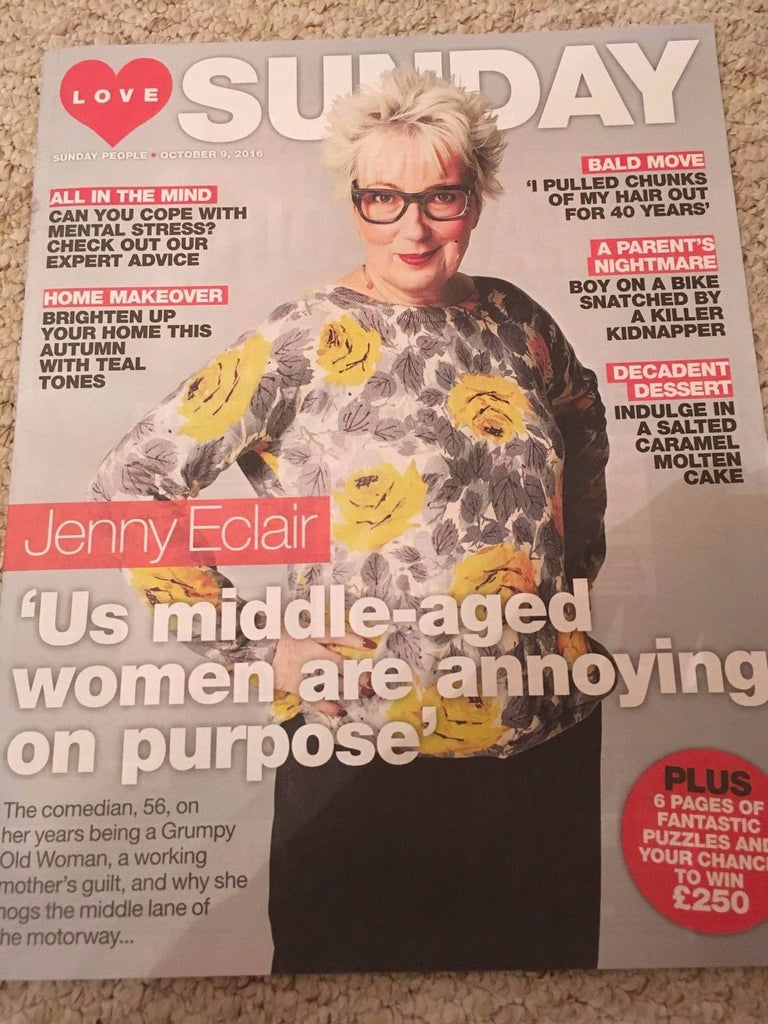LOVE Sunday Magazine October 2016 Jenny Eclair PHOTO COVER interview