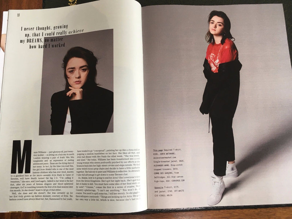 Game of Thrones MAISIE WILLIAMS Cover Interview Style UK magazine 9 July 2017