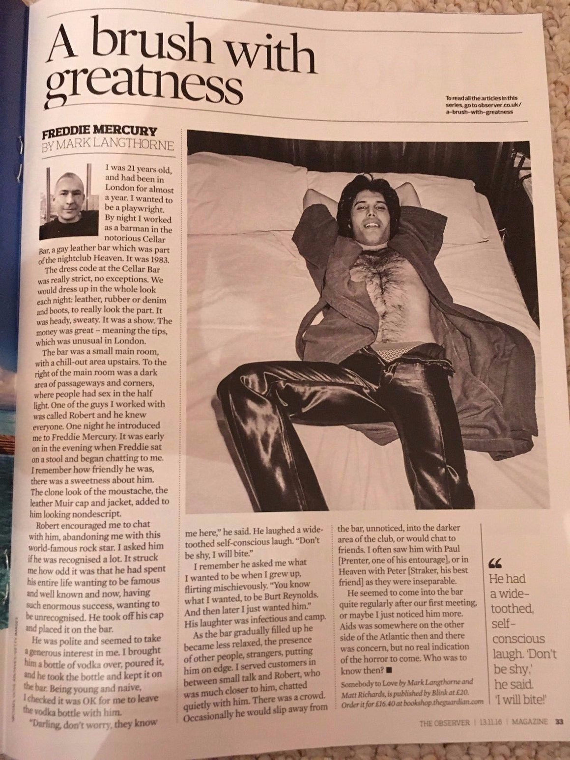 Regina Spektor Photo Interview UK Observer Magazine Nov 2016 - Freddie Mercury