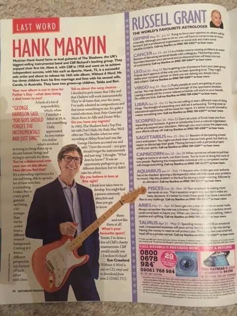 SATURDAY Magazine 05/2017 HANK MARVIN Elkie Brooks LUCY FALLON Ewan McGregor